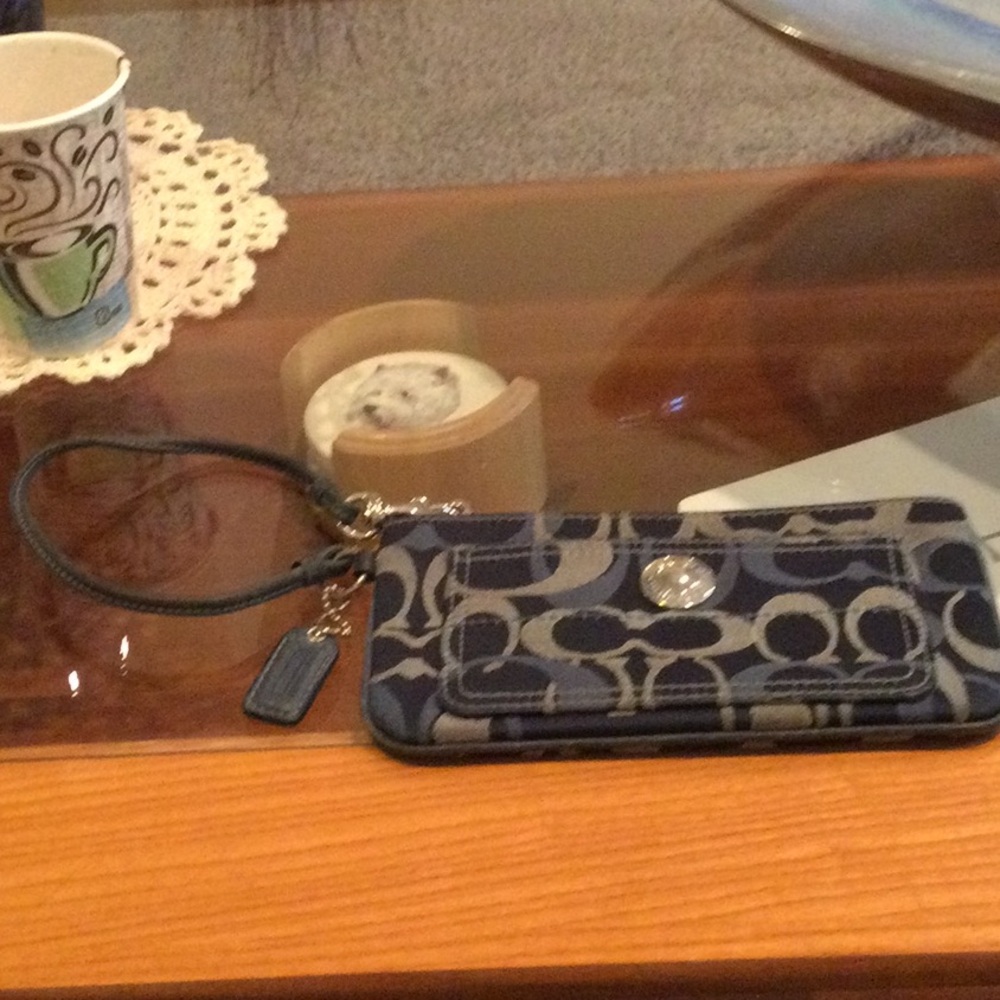 Coach Blue Patterned Phone Wristlet